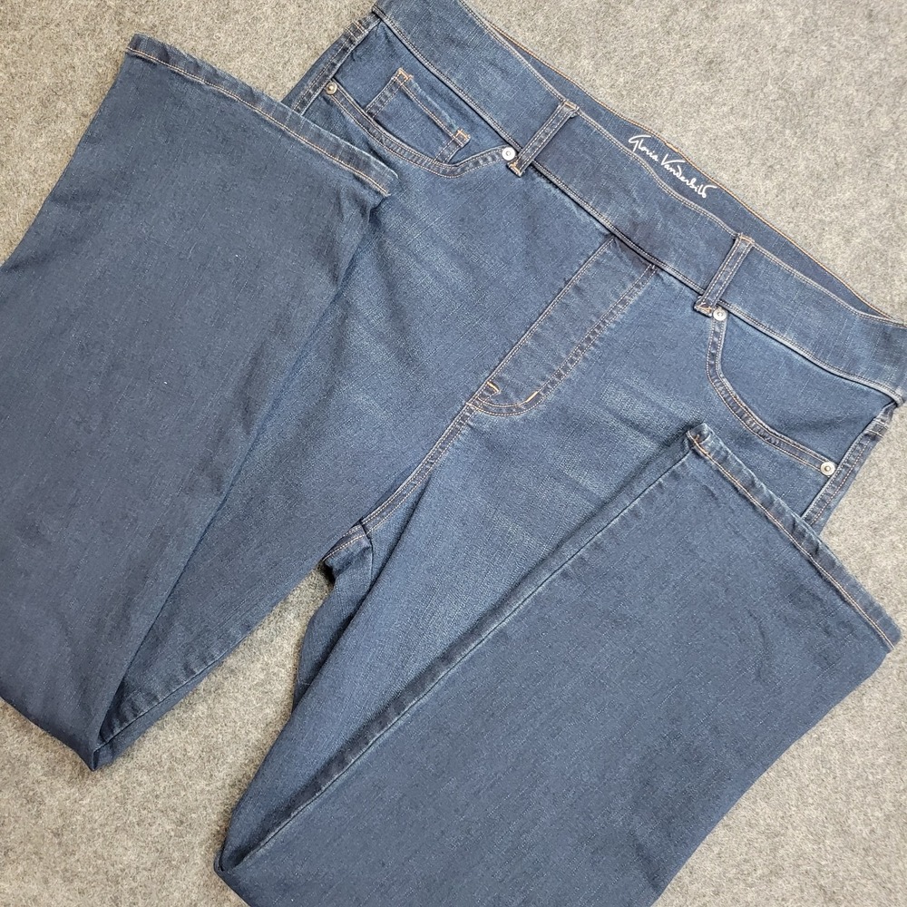 Gloria Vanderbilt Jeans Womens 16S Blue High Rise Straight Leg Shape Effect